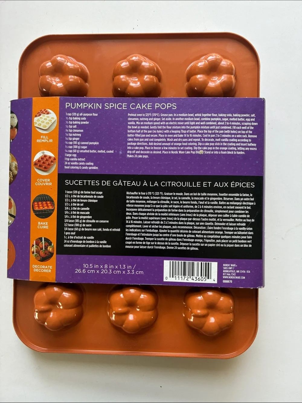 Nordic Ware Pumpkin Cake Pop Pan in Orange